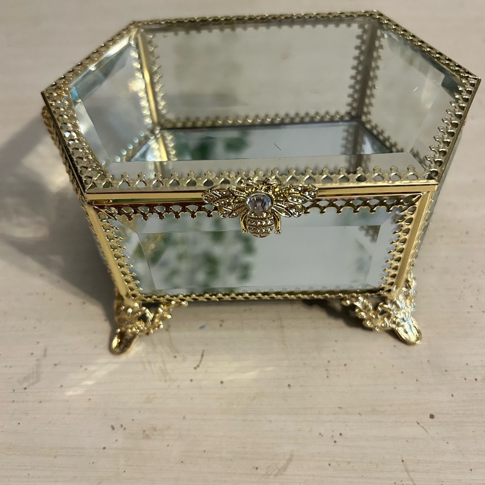 Elegant Gold and Silver Jewelry Organizer Box